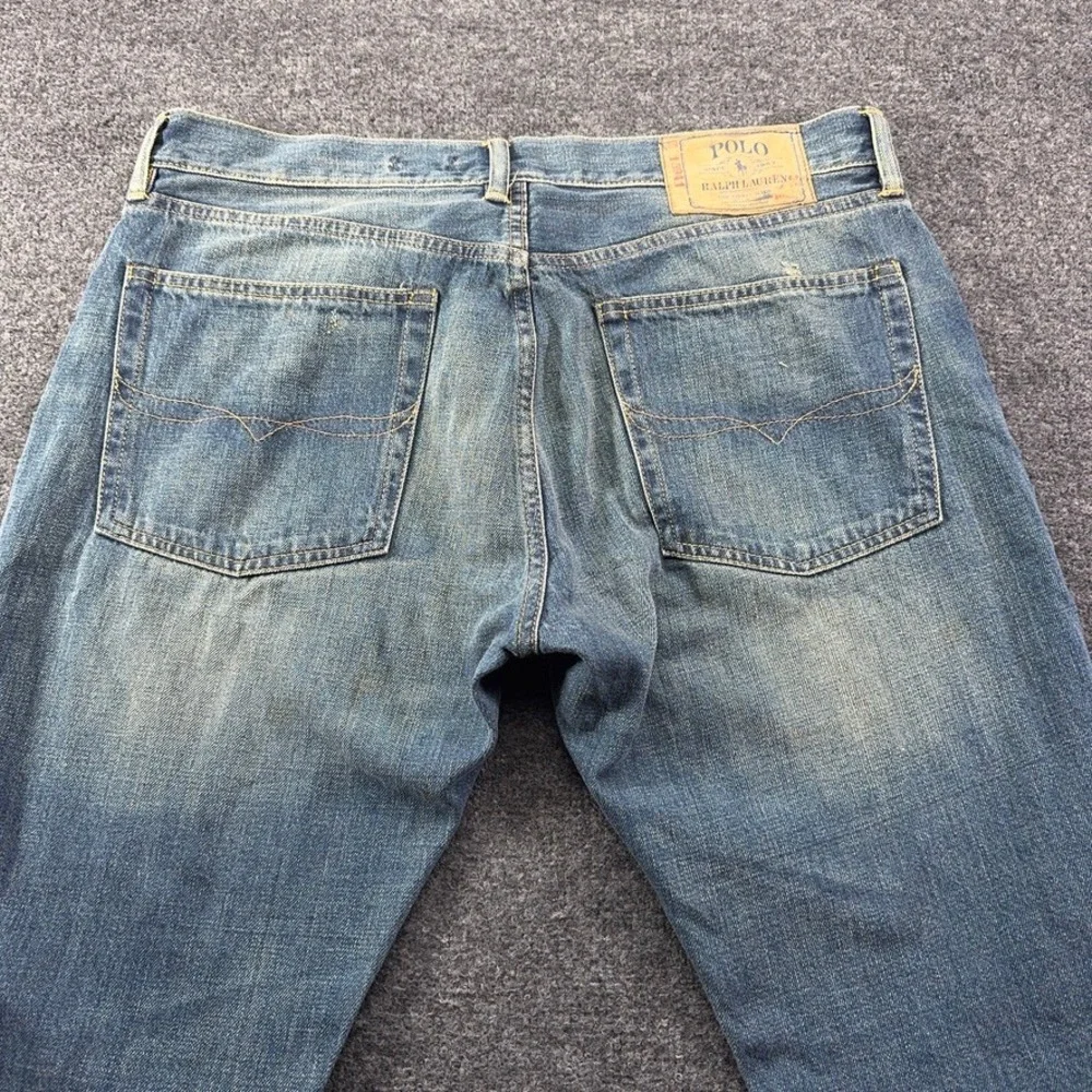 Polo Ralph Lauren Mens Bootcut Jeans Blue Button Fly 35x32 Cruise